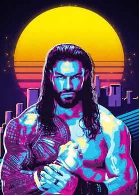 Roman Reigns Retro Art