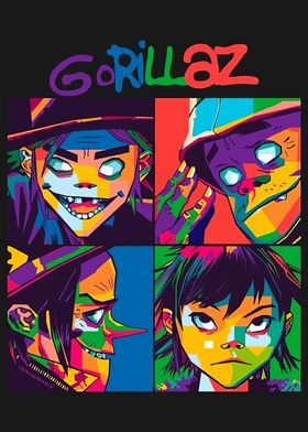 Gorillaz Band Pop Art