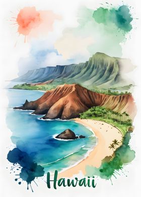 Hawaii Beach Watercolor