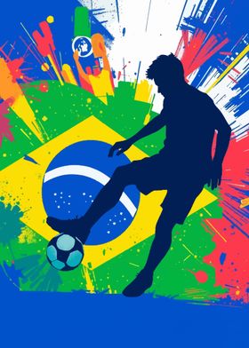 Brazilian Soccer Silhouette