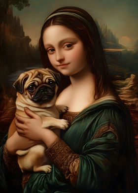 Mona Lisa with Pug