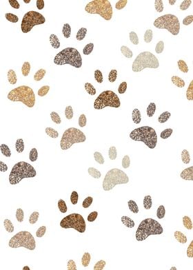 Glitter Paw Print Pattern