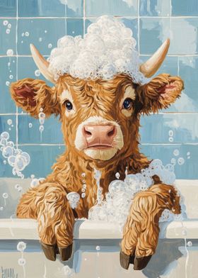 Cow in a Bubble Bath