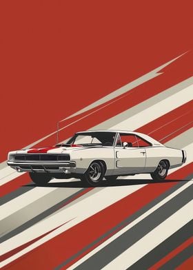 American muscle car poster