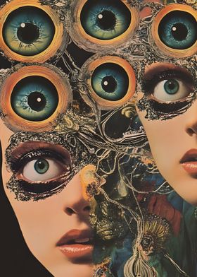 Surreal Collage with Eyes