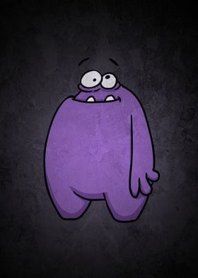 Purple Cartoon Monster