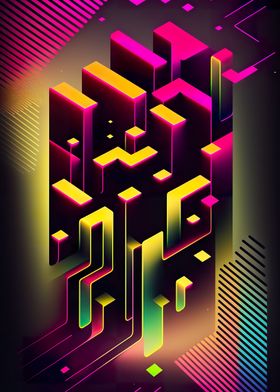 Neon Geometric Abstract