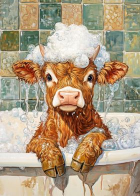 Cow in a Bubble Bath