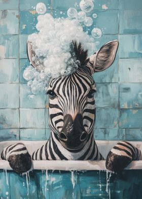 Zebra in a Bubble Bath