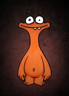 Orange Cartoon Monster