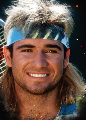 Andre Agassi Tennis Portrait