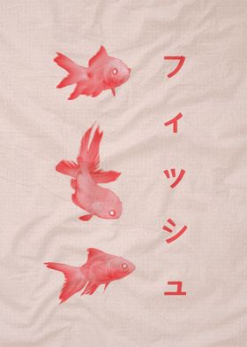 Red Fish on Fabric