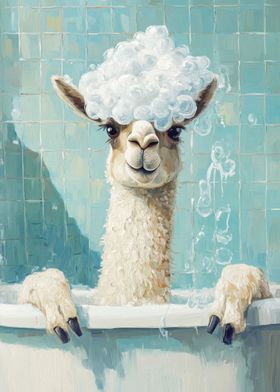 Llama Bath Time