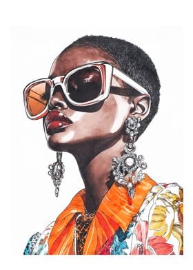 Fashion Illustration with Sunglasses