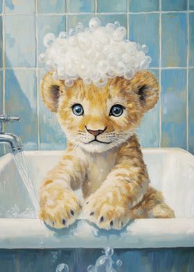 Lion Cub Bath Time