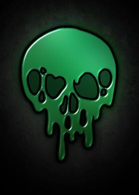 Melting Green Skull