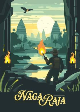 Naga Raja Board Game Inspired Illustration Poster