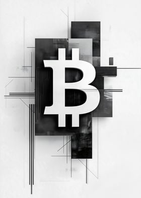 Bitcoin Symbol Abstract Art