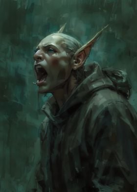 Elf Warrior Yelling