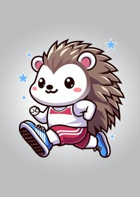 Running Hedgehog Cartoon