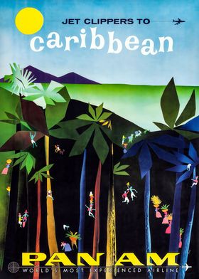 Pan Am Caribbean Travel Poster