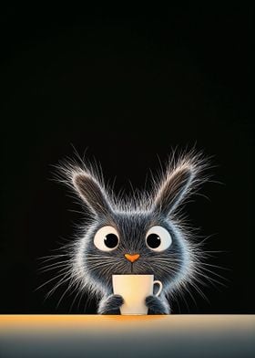 Cute Bunny with Coffee