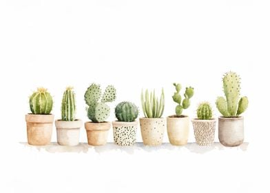 Watercolor Cactus Collection