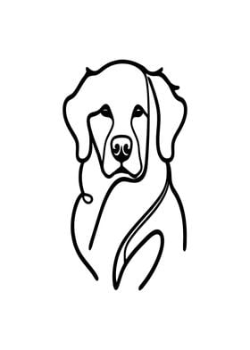 Golden Retriever Line Art