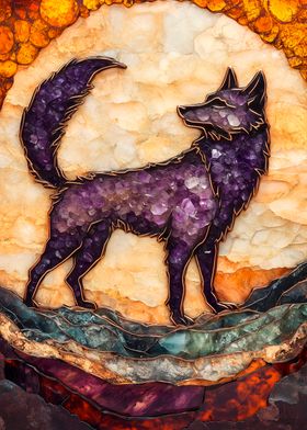 Amethyst Wolf Mosaic