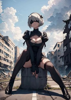 2B in Ruins