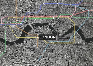 London Underground Map Art