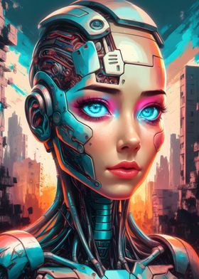 Cyberpunk Female Robot