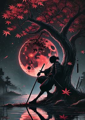 Samurai Under Blood Moon