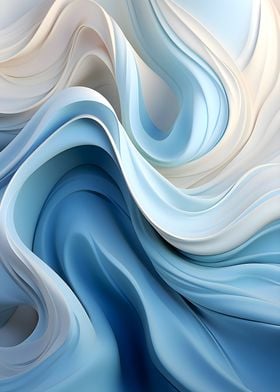 Abstract Blue and White Swirls