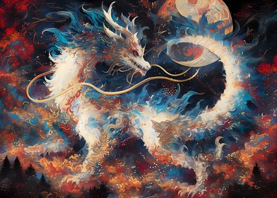 White Dragon in Cosmic Clouds