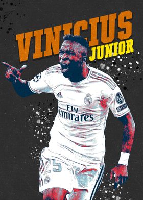 Vinicius Junior Football Poster