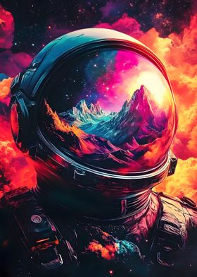 Neon Space Astronaut