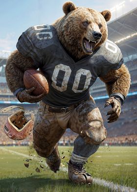 Old School Grizzly Footballer