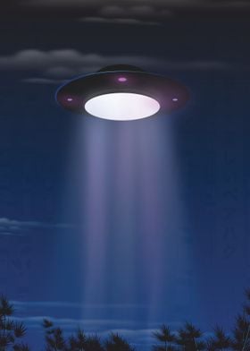 UFO in Night Sky