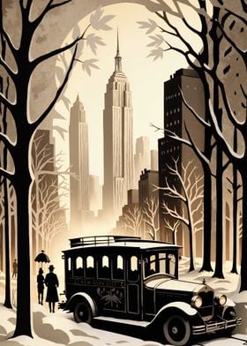 Paper Cut New York City 1920 Vintage