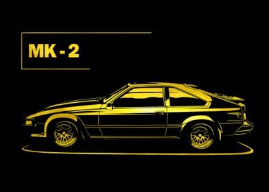 Gold MK-2 Car Silhouette