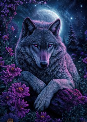 Wolf Under Moonlight