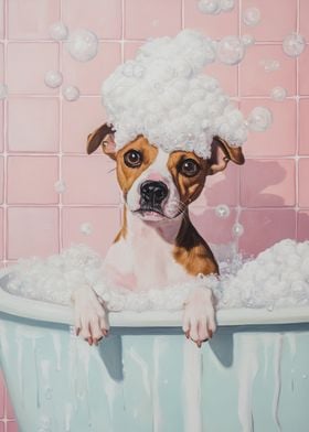 Dog in a Bubble Bath