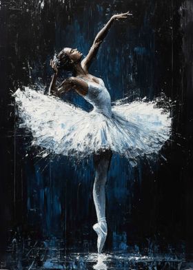 ballerina Modern Poster | Ballet Dancer in White