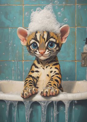 Bengal Kitten Bath Time