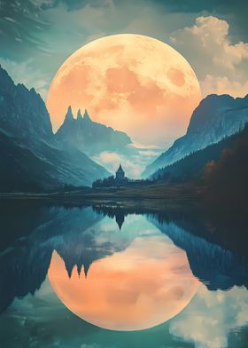 Moonlit Mountain Lake