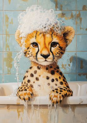 Cheetah Bath Time