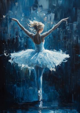 Ballet Dancer Wall Art | Ballet Dancer in Blue