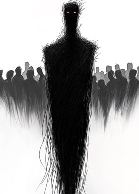 Shadow Figure with Crowd