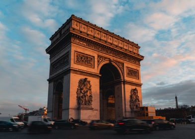 Arc de Triomphe at Sunset